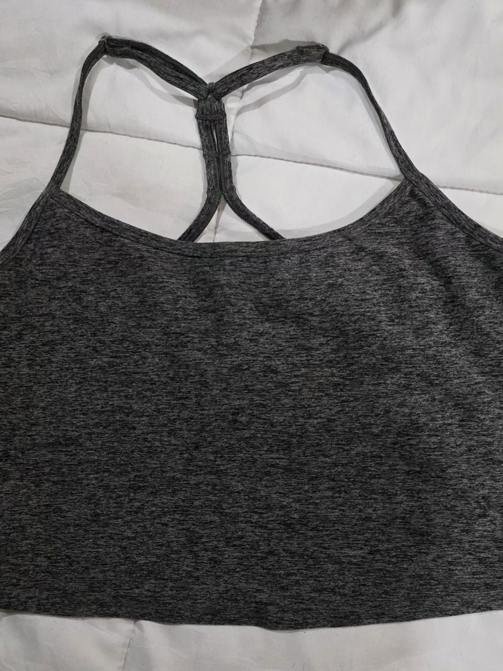 CALIA by Carrie Underwood Heather Gray Sz Med Racerback Crop Top/Tank Top